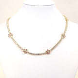 CZ Choker Flower Necklace Tennis Chain Goth Jewelry