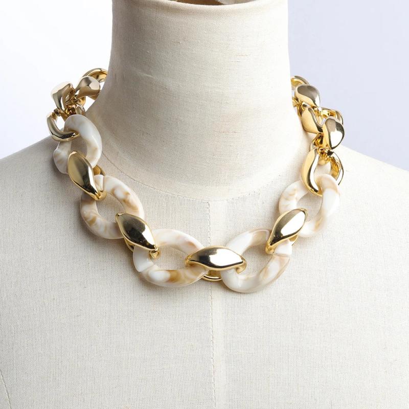 Retro CCB Acrylic Statement Necklace for Women