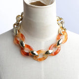 Retro CCB Acrylic Statement Necklace for Women