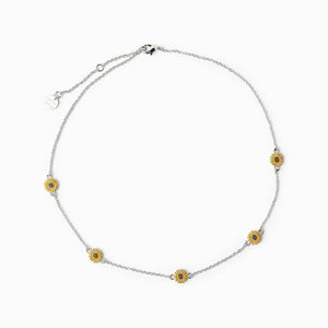 Boho Sunflower Enamel Daisy Choker Necklace Vintage Charm Jewelry