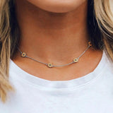 Boho Sunflower Enamel Daisy Choker Necklace Vintage Charm Jewelry