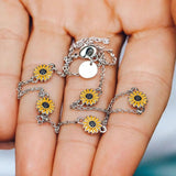 Boho Sunflower Enamel Daisy Choker Necklace Vintage Charm Jewelry