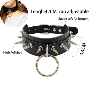 Sexy Punk Egirl Choker Leather Collar Bondage Goth Jewelry Gothic Necklace