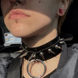 Sexy Punk Egirl Choker Leather Collar Bondage Goth Jewelry Gothic Necklace