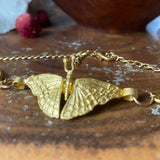 Moth Moon Necklace Woman Vintage Accessories Jewelry