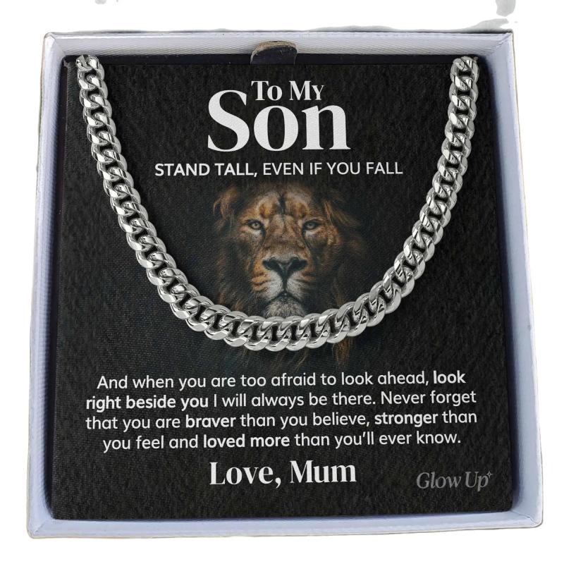 Son Stainless Steel Cuban Chain Necklace Birthday Graduation