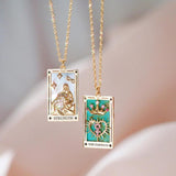 Colorful Tarot Necklace Star Moon Rose Sun Pendant Necklaces
