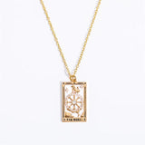 Colorful Tarot Necklace Star Moon Rose Sun Pendant Necklaces