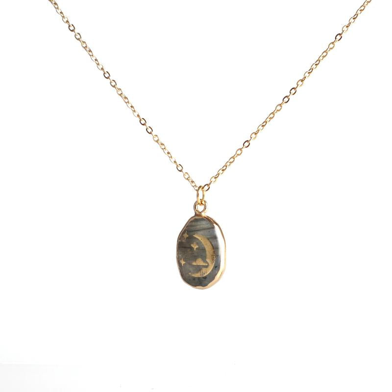 Crystal Birthstone Zodiac Necklace Nature Stone Jewelry