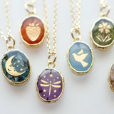 Crystal Birthstone Zodiac Necklace Nature Stone Jewelry