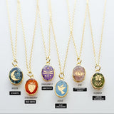 Crystal Birthstone Zodiac Necklace Nature Stone Jewelry