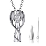 Angel Cremation Stainless Steel Pendant Necklace Ashes Keepsake Holder