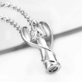 Angel Cremation Stainless Steel Pendant Necklace Ashes Keepsake Holder