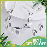 Enamel Leaf Necklace Women's Wedding Jewelry Choker Gift