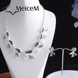 Enamel Leaf Necklace Women's Wedding Jewelry Choker Gift