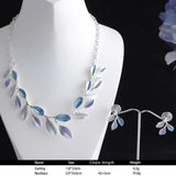 Enamel Leaf Necklace Women's Wedding Jewelry Choker Gift