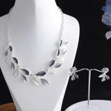 Enamel Leaf Necklace Women's Wedding Jewelry Choker Gift