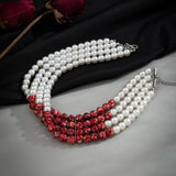 Gothic Pearl & Bloody CCB Beads Choker Necklace Punk Layered Chain Collar