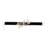 Vintage Hand Beaded Flower Woman Party Choker Necklace