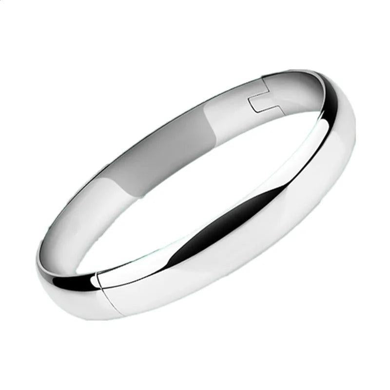 925 Sterling Silver Solid Smooth Bracelet Bangles For Women Men Charm