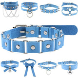 Torques For Women Men Jewelry Sky PU Leather Choker Necklace Harajuku Gothic