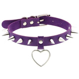 Purple PU Leather Necklace Gothic Sexy Star Tassel Torques Necklace
