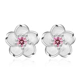 925 Silver Bauhinia Plum Blossom Zircon Earrings