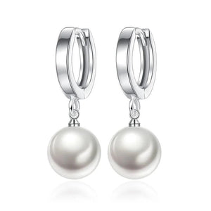 925 Silver Earrings Pearls Agate Shambala Women Wedding Jewelry