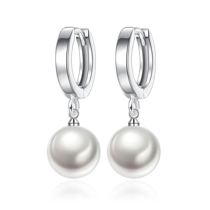 925 Silver Earrings Pearls Agate Shambala Women Wedding Jewelry