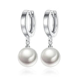 925 Silver Earrings Pearls Agate Shambala Women Wedding Jewelry