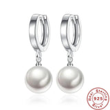 925 Silver Earrings Pearls Agate Shambala Women Wedding Jewelry