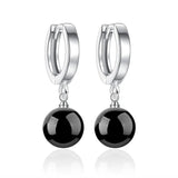925 Silver Earrings Pearls Agate Shambala Women Wedding Jewelry