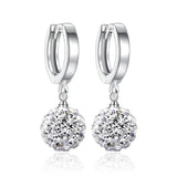 925 Silver Earrings Pearls Agate Shambala Women Wedding Jewelry