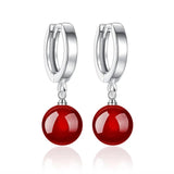 925 Silver Earrings Pearls Agate Shambala Women Wedding Jewelry
