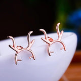 925 Silver Stud Earrings 6-7mm Semi Mount Setting