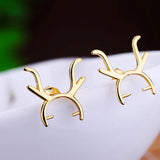 925 Silver Stud Earrings 6-7mm Semi Mount Setting