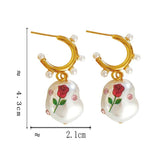 Vintage Flower Drop Earrings Women Party