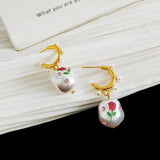 Vintage Flower Drop Earrings Women Party