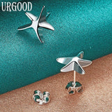 925 Silver Starfish Stud Earrings Women Party Wedding Jewelry Gift