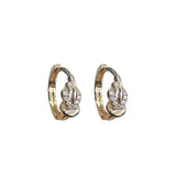925 Silver Champagne Hoop Earrings Zircon Knot Nail Women Party Accessory