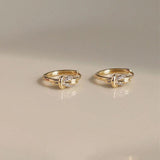 925 Silver Champagne Hoop Earrings Zircon Knot Nail Women Party Accessory