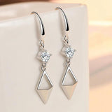 Sterling Silver Rhombus Earrings For Women