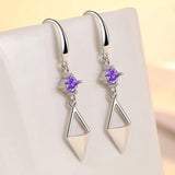 Sterling Silver Rhombus Earrings For Women