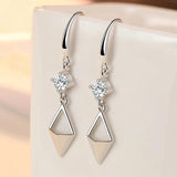 Sterling Silver Rhombus Earrings For Women