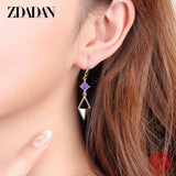 Sterling Silver Rhombus Earrings For Women