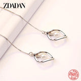 925 Silver Twist Pearls Chain Dangle Earrings Wedding Jewelry Gift