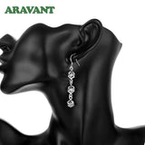 925 Silver Cube Long Earring Women Fine Jewelry