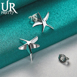 925 Silver Starfish Stud Earring Women Wedding Jewelry