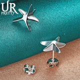 925 Silver Starfish Stud Earring Women Wedding Jewelry