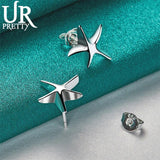 925 Silver Starfish Stud Earring Women Wedding Jewelry